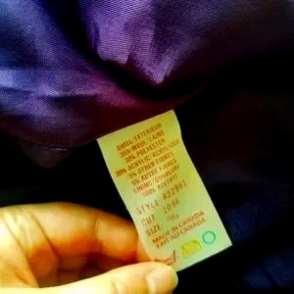 Vintage wool blend blazer, Gorgeous blue with dark blue suede detailing - Picture 10 of 10